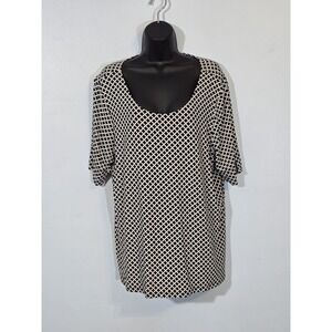 Chico's Black & White Diamond Pattern Top‎ Chico's Size 3 US XL
